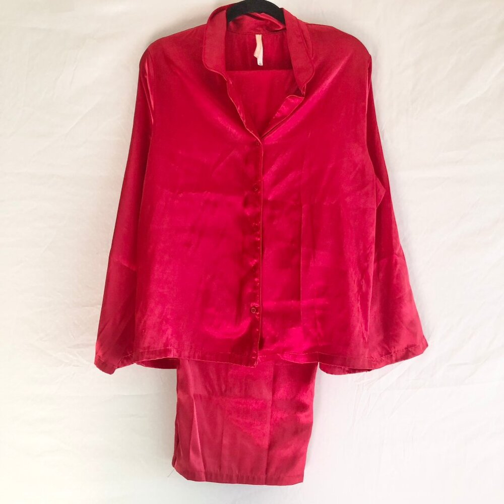 Red Satin Pajama's 2 Piece Set